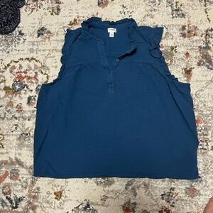 NWOT J. Crew blue tank top - size 2X
